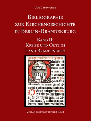 cover image of Bibliographie zur Kirchengeschichte in Berlin-Brandenburg